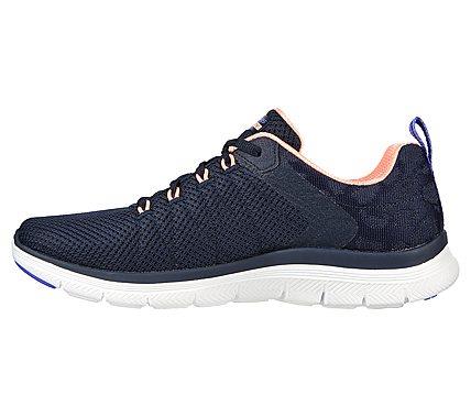 Womens Wide Fit Skechers 149580W Vegan Walking Trainers in Navy Multi - Image 1