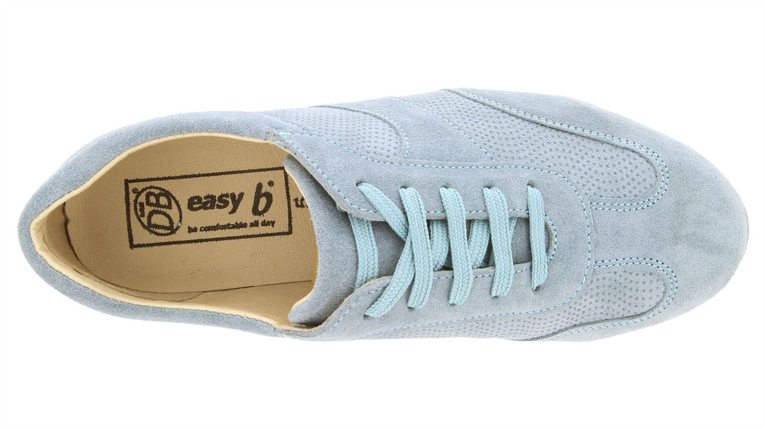 Womens Wide Fit DB Scaup Canvas in Sky Blue Suede - Image 5