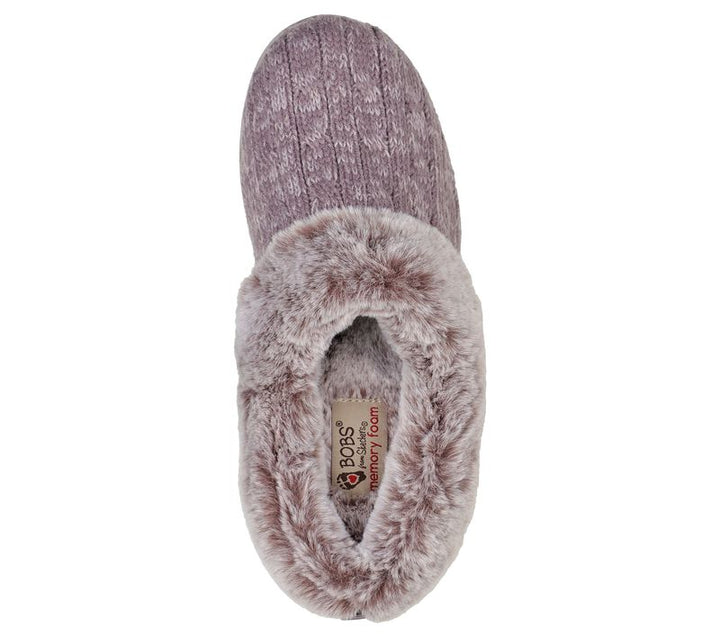 Womens Wide Fit Skechers Bobs Ice Angel 31204W Mule Slippers in Black - Image 1