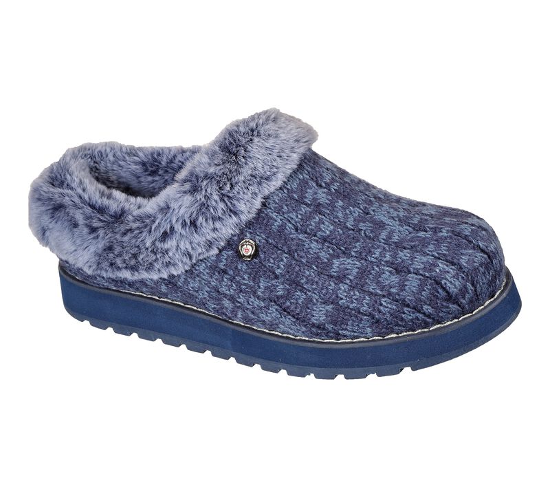 Womens Wide Fit Skechers Bobs Ice Angel 31204W Mule Slippers in Black - Image 8
