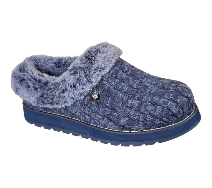 Womens Wide Fit Skechers Bobs Ice Angel 31204W Mule Slippers in Black - Image 1