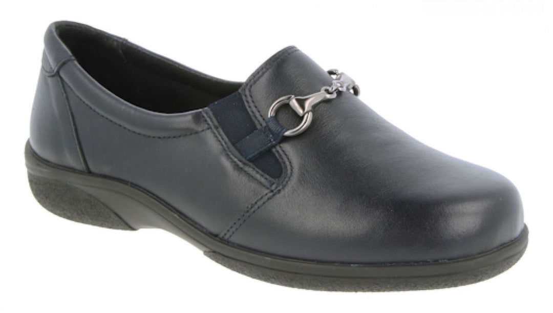 Womens Wide Fit DB Antartica Shoes in Black Leather - Image 7