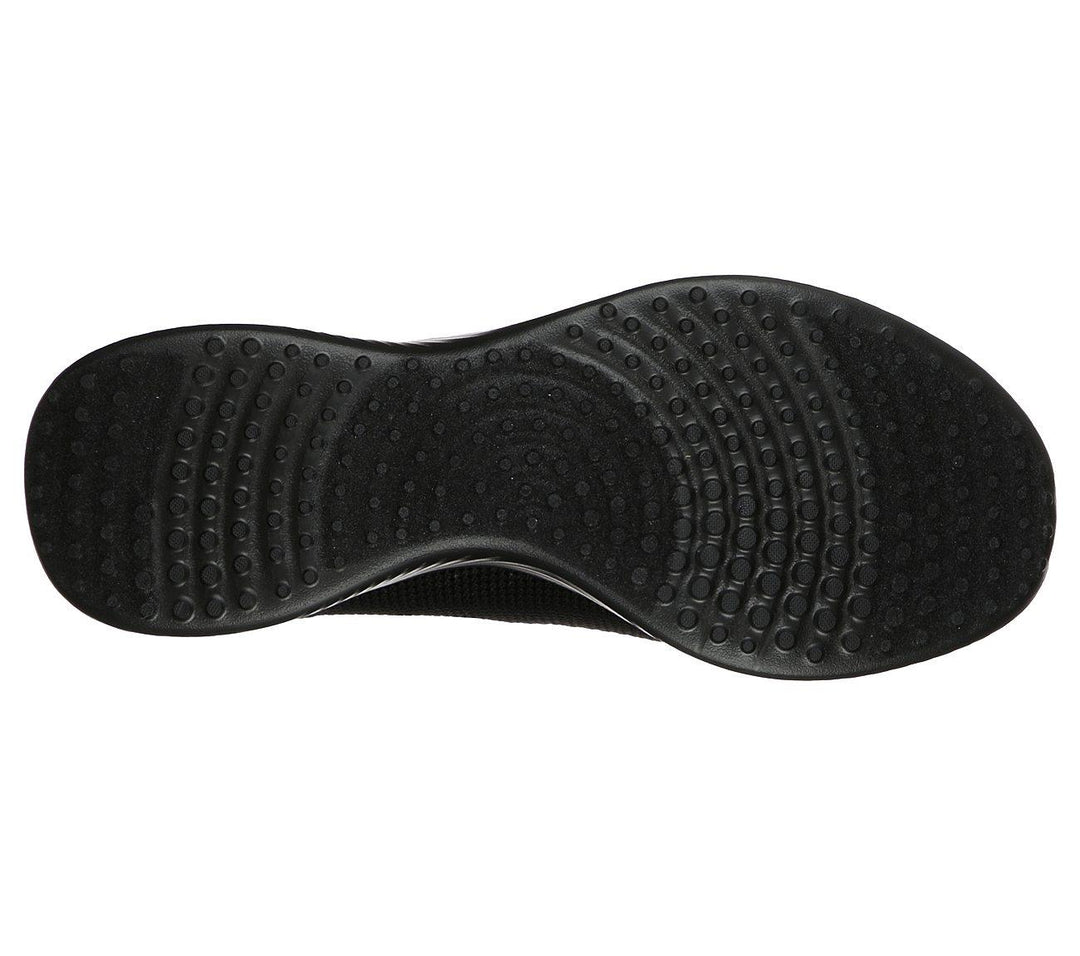 Womens Wide Fit Skechers Microburst 104134 Walking Slip On Shoes in Black - Image 6