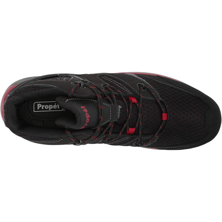 Men's Wide Fit Propet MOA022S Veymont Hiking Boots in Black/Red - Image 1