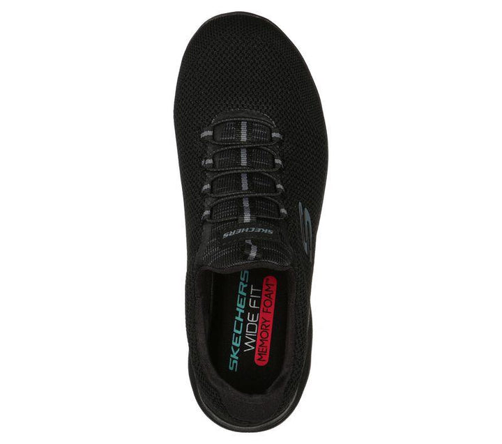 Womens Wide Fit Skechers 149206 Summits Cool Classic Walking Trainers in Black - Image 1