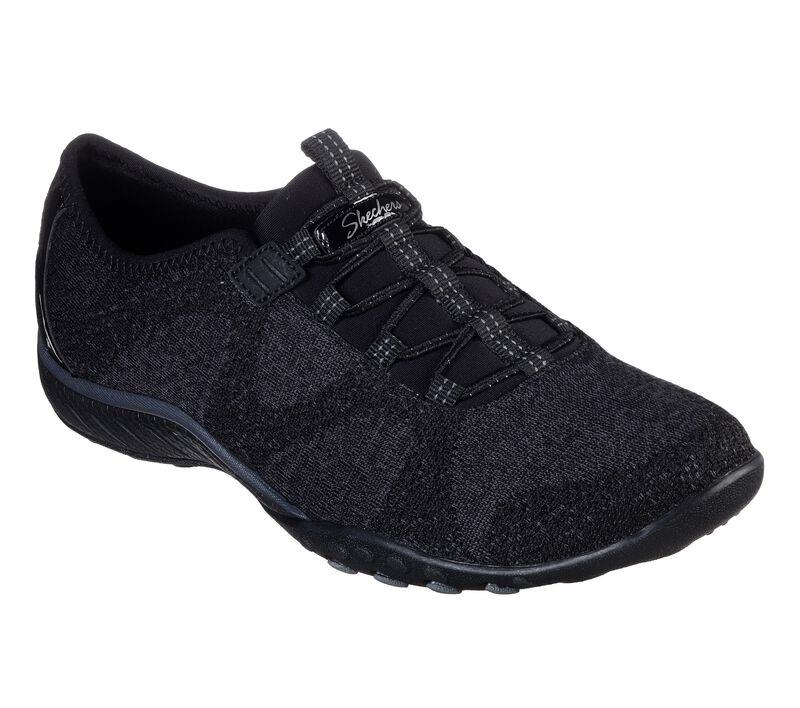 Women's Wide Fit Skechers 23855 Breathe Easy Opport Shoes in Black - Image 3