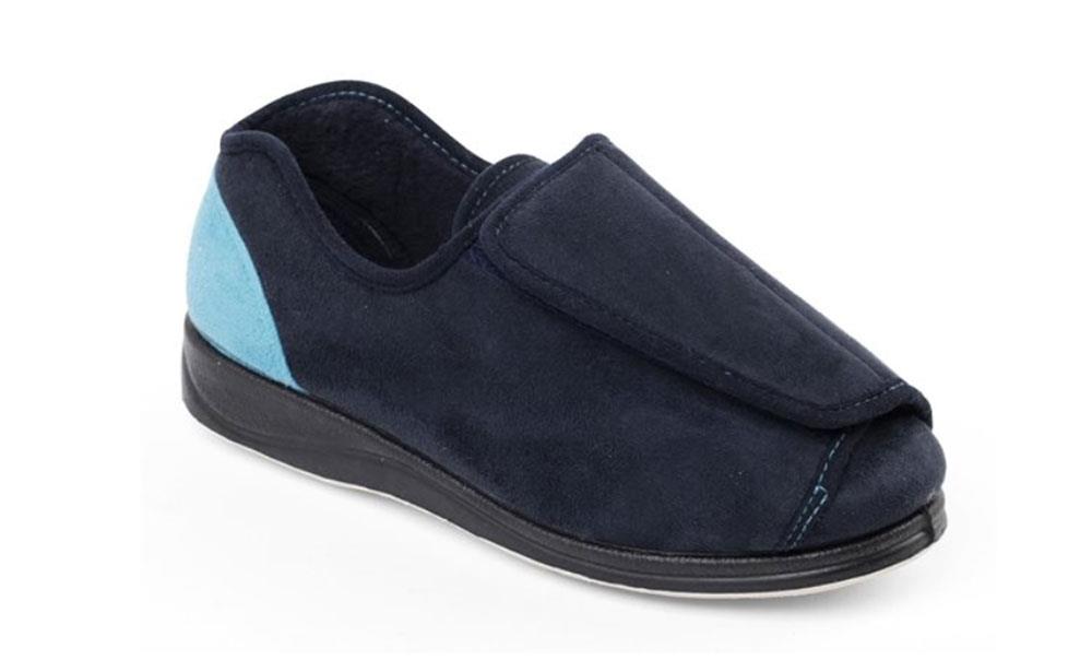 Womens Wide Fit Padders Paula Shoes in Navy - Image 3