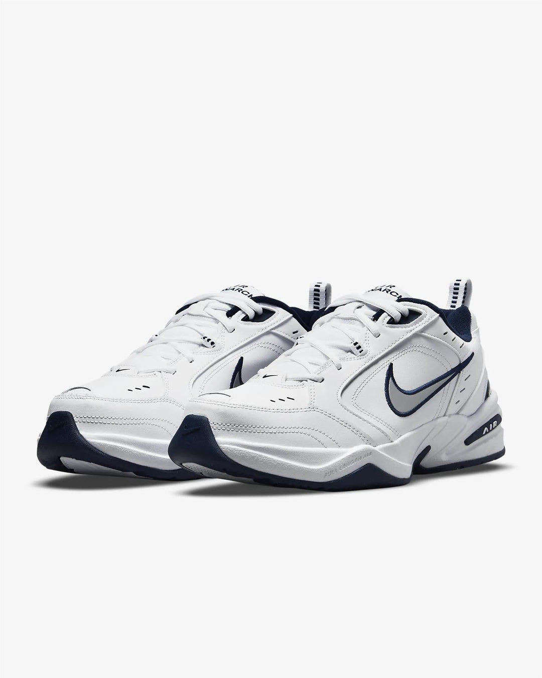 Women's Wide Fit Nike 416355-102 Air Monarch Iv Trainers in White/Metalic Silver - Image 8