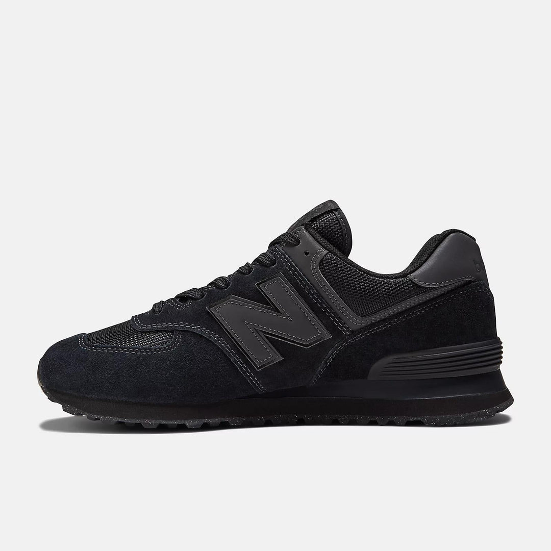 Women's Wide Fit New Balance ML574EVE Walking/Running Trainers - Exclusive - Black ENCAP