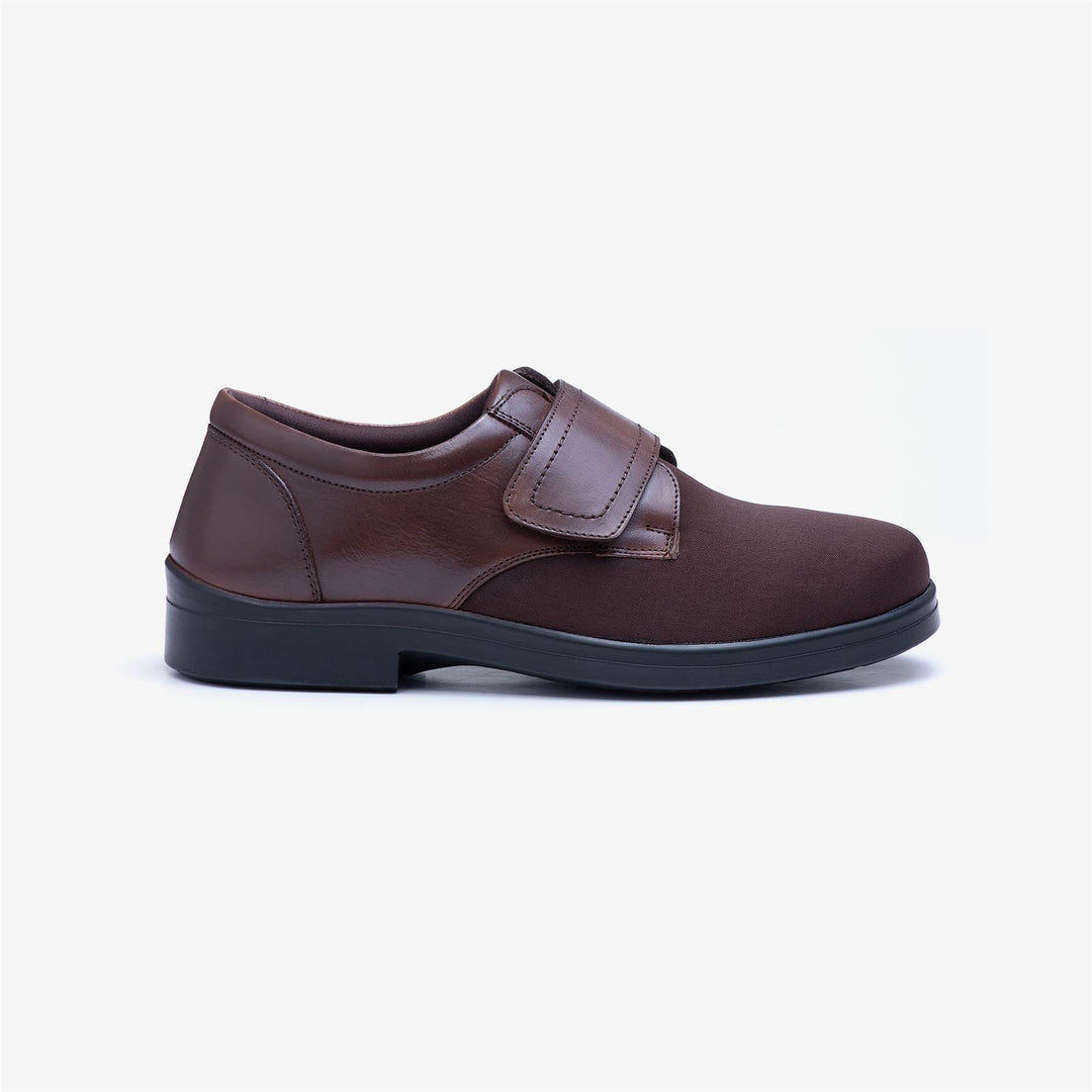 Mens Wide Fit Tredd Well Benjamin Velcro Soft Stretch Shoes in Black - Image 12