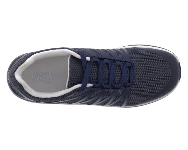 Mens Wide Fit Drew Player Trainers in Navy/Mesh Combo - Image 1