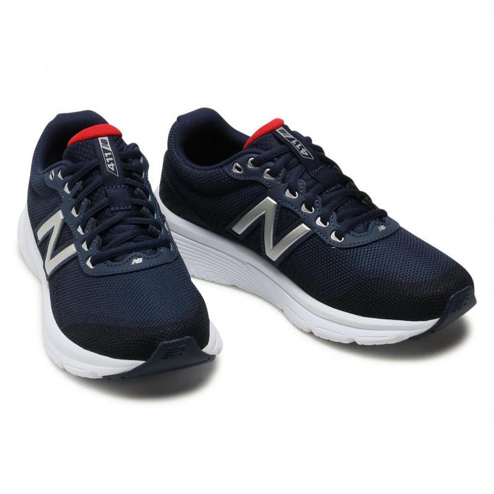 Mens Wide Fit New Balance M411LN2 Walking and Running Trainers in Navy - Image 1