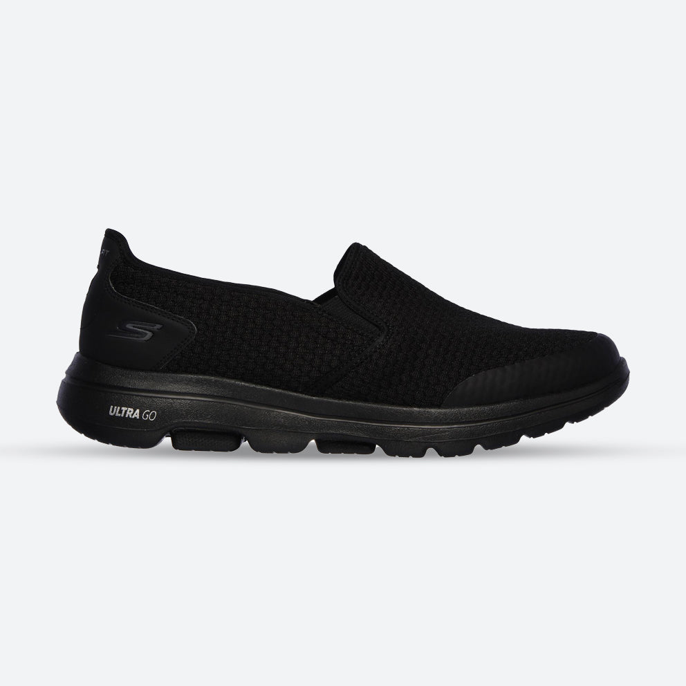 Mens Wide Fit Skechers Apprize Go Walk 5-55510 Walking Trainers in Black - Image 1