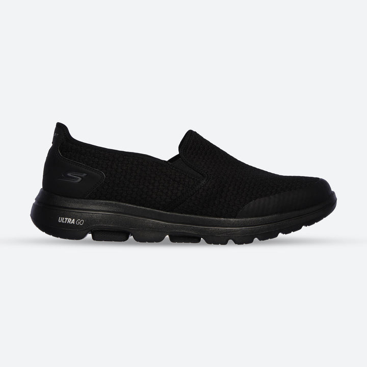 Mens Wide Fit Skechers Apprize Go Walk 5-55510 Walking Trainers in Black - Image 1