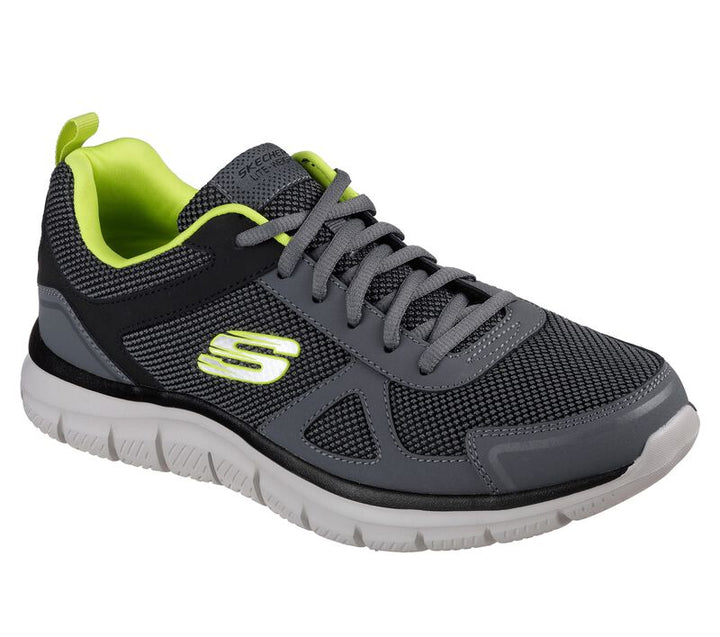 Mens Wide Fit Skechers 52630 Track-Bucolo Walking Trainers in Charcol Lime - Image 1