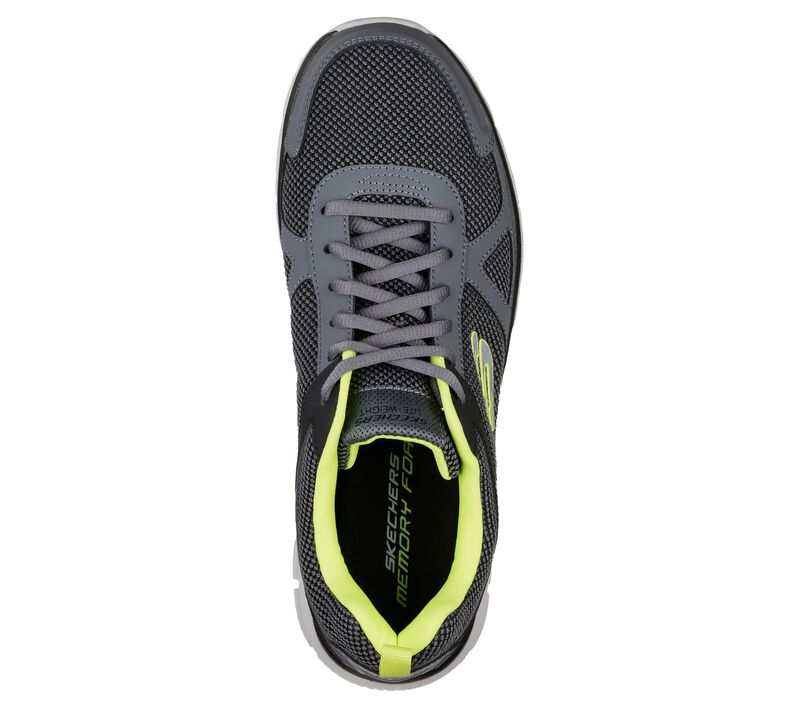 Mens Wide Fit Skechers 52630 Track-Bucolo Walking Trainers in Charcol Lime - Image 6