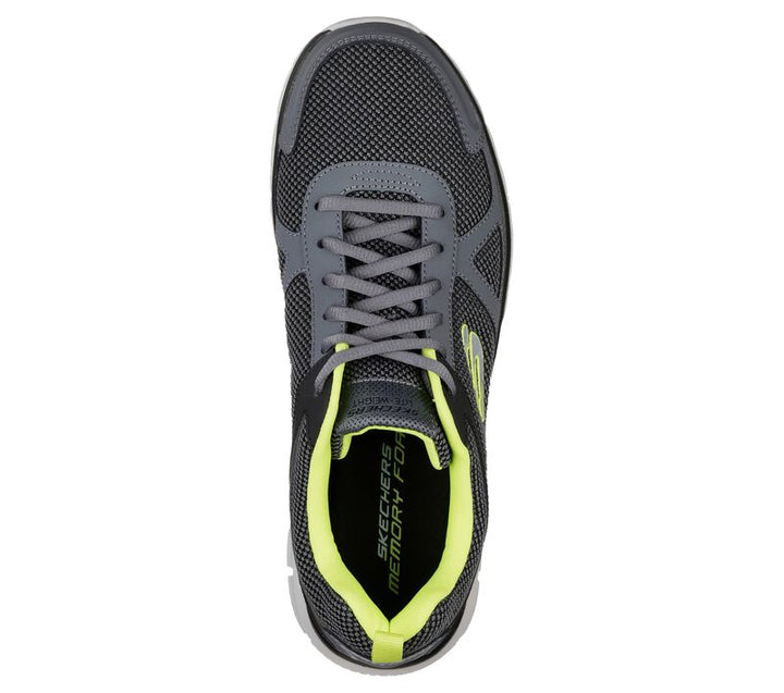 Mens Wide Fit Skechers 52630 Track-Bucolo Walking Trainers in Charcol Lime - Image 1