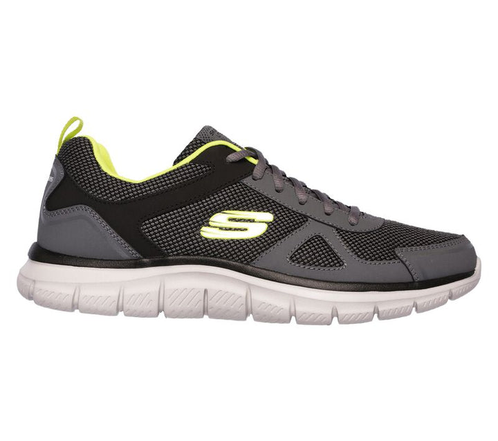 Mens Wide Fit Skechers 52630 Track-Bucolo Walking Trainers in Charcol Lime - Image 1
