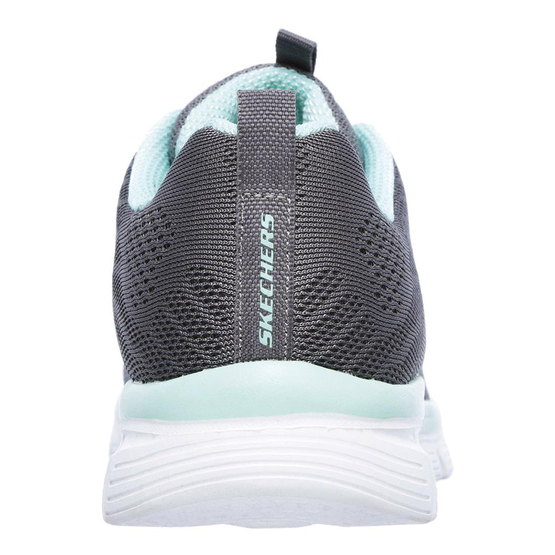 Womens Wide Fit Skechers 12615 Walking Trainers in Charcoal/Green - Image 5