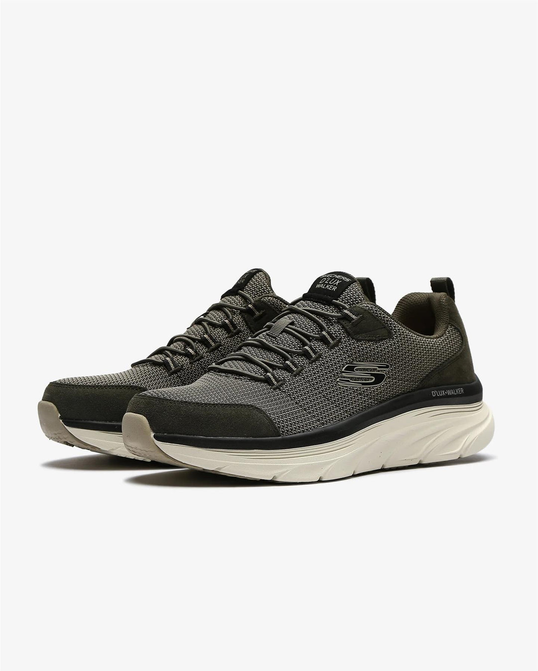 Men's Wide Fit Skechers Bersaga 232263 D'lux Walking Trainers in Olive - Image 7