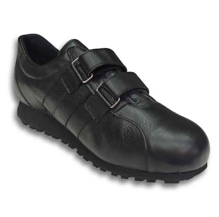 Mens Wide Fit Reed Venus Trainers in Black - Image 1