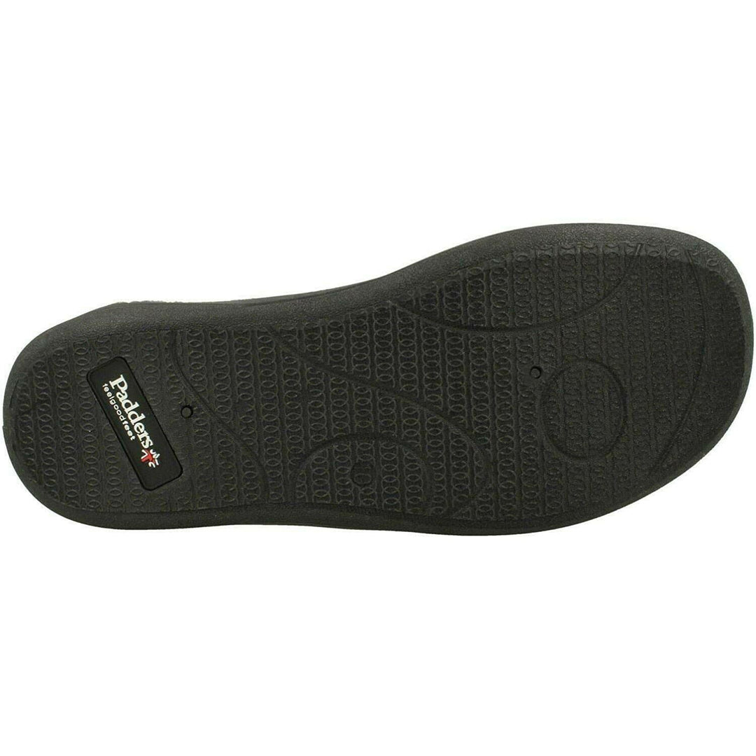 Mens Wide Fit Padders Huntsman Slippers in Grey Combi - Image 8
