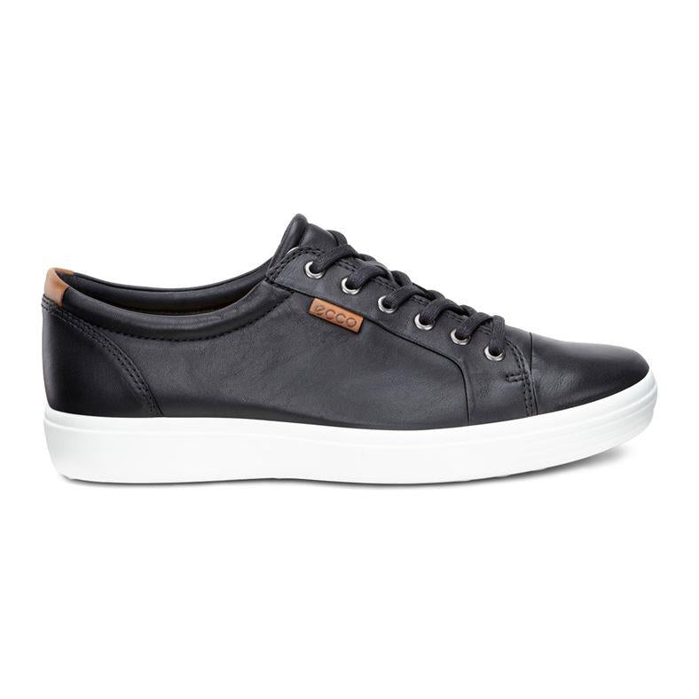Men's Wide Fit ECCO Soft 7 Shoes in Black - Image 3
