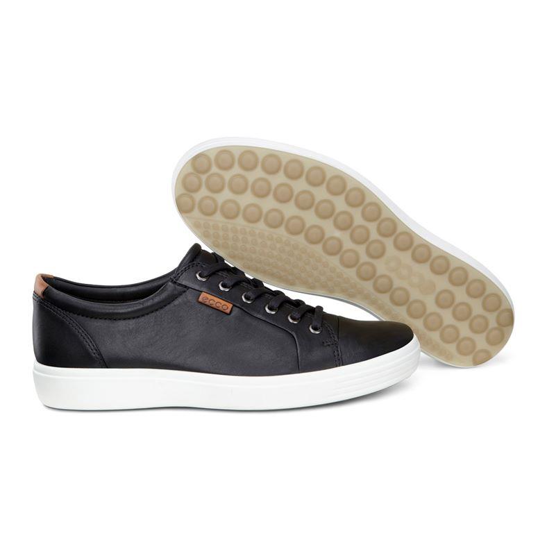 Men's Wide Fit ECCO Soft 7 Shoes in Black - Image 9