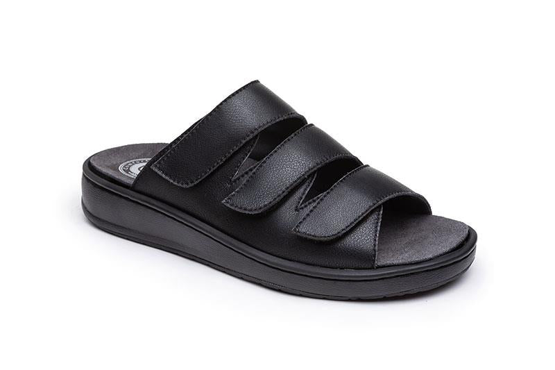 Mens Wide Fit Grunwald F964 Mule Sandals in Black - Image 2
