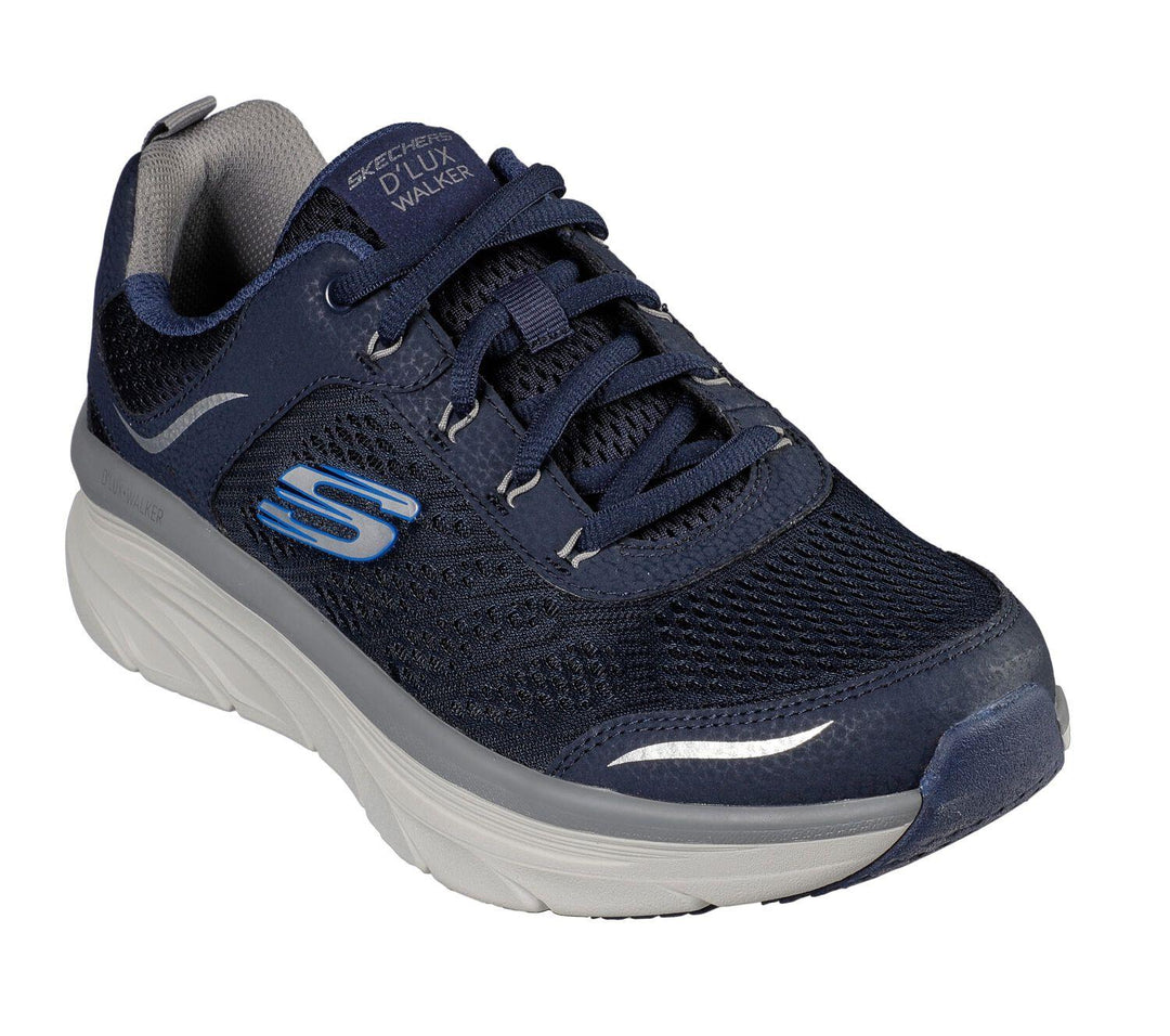 Men's Wide Fit Skechers 232044 D'lux Walker Walking Trainers in Black/White - Image 10