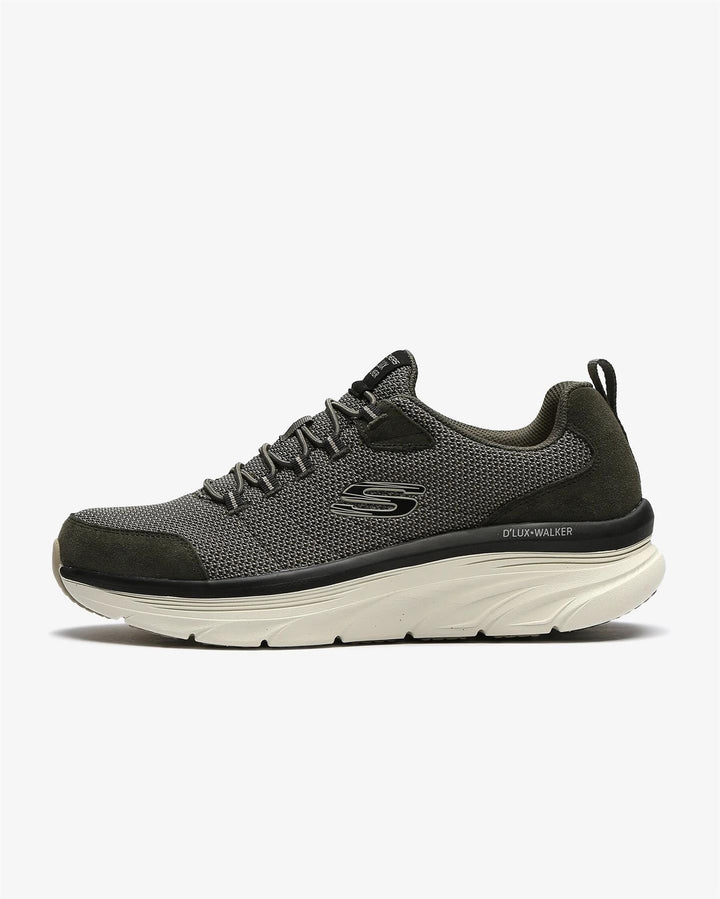 Men's Wide Fit Skechers Bersaga 232263 D'lux Walking Trainers in Olive - Image 1