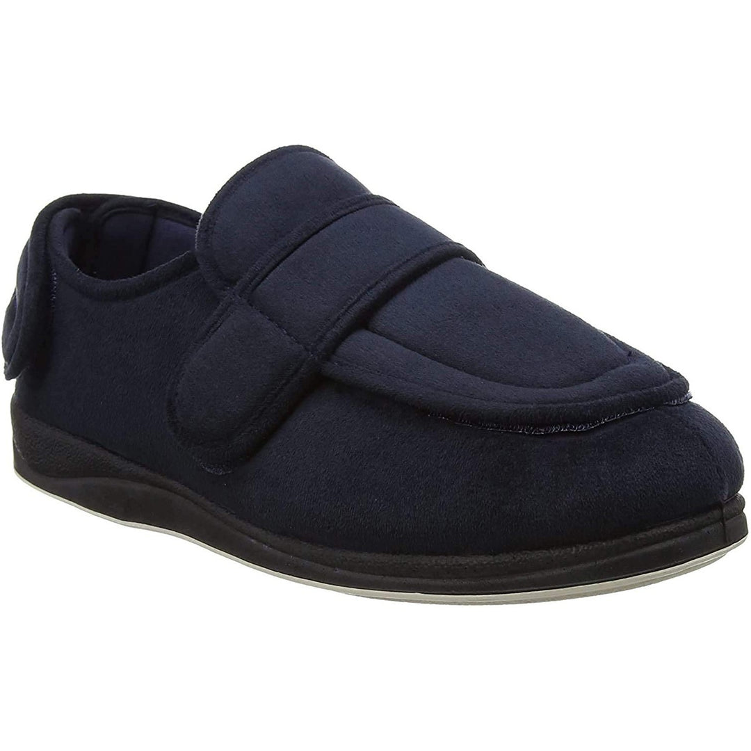 Womens Wide Fit Padders Wrap Slippers in Navy - Image 10