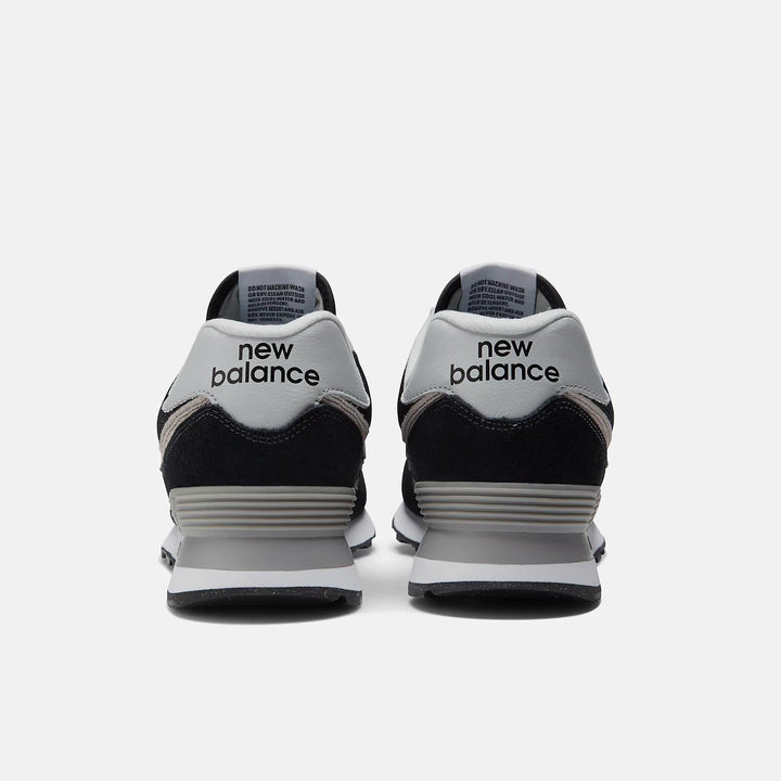 Women's Wide Fit New Balance ML574EVB Walking/Running Trainers - Exclusive - Black/White ENCAP