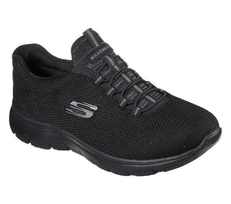 Womens Wide Fit Skechers 149206 Summits Cool Classic Walking Trainers in Black - Image 3