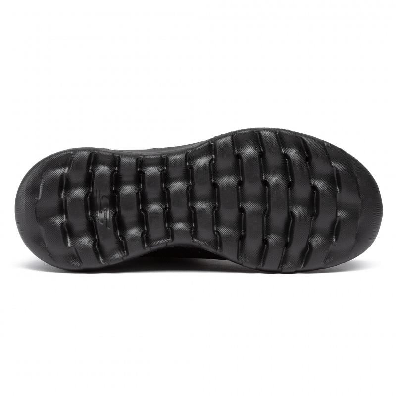 Womens Wide Fit Skechers 144003W Go Walk Goga Mat Boots in Black/Grey - Image 10