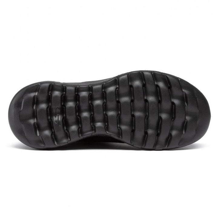Womens Wide Fit Skechers 144003W Go Walk Goga Mat Boots in Black/Grey - Image 1