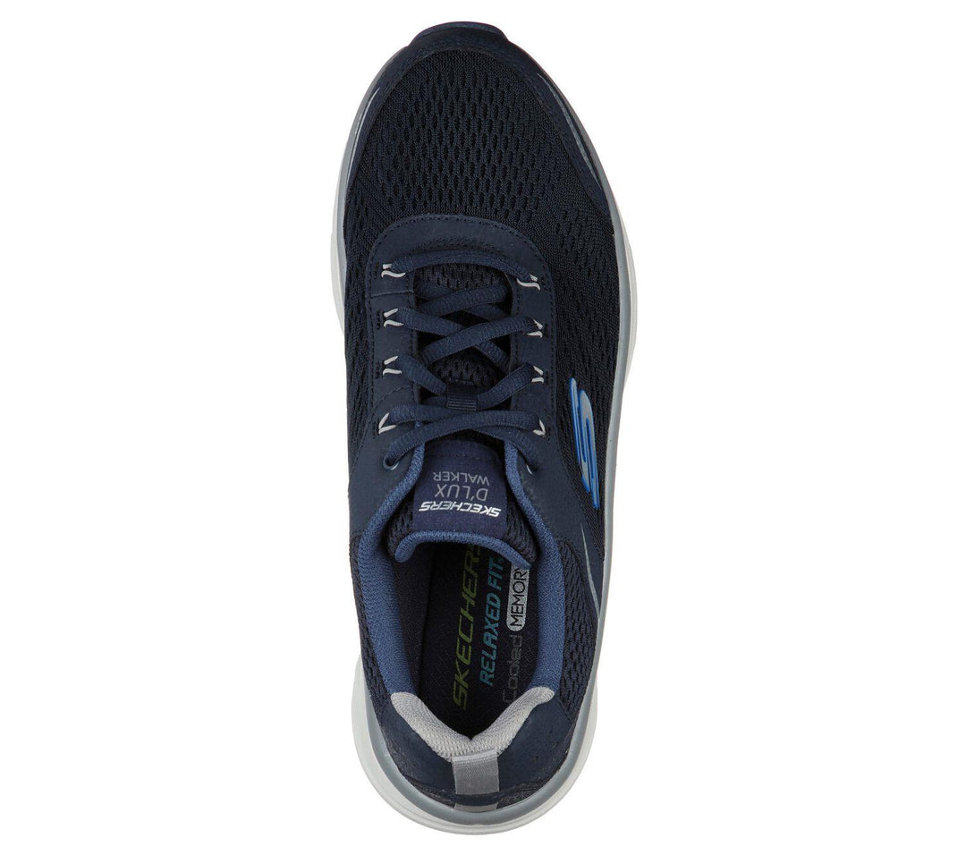Men's Wide Fit Skechers 232044 D'lux Walker Walking Trainers in Black/White - Image 12