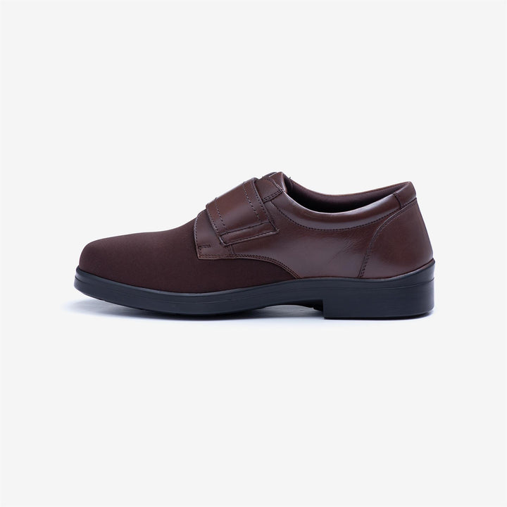 Mens Wide Fit Tredd Well Benjamin Velcro Soft Stretch Shoes in Black - Image 1