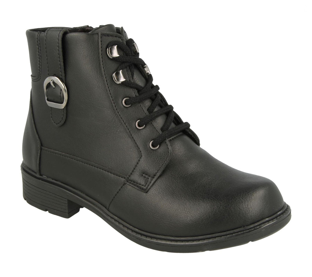 Womens Wide Fit DB Atlas Vegan Boots in Tan - Image 3