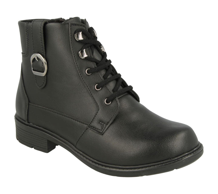 Womens Wide Fit DB Atlas Vegan Boots in Tan - Image 1