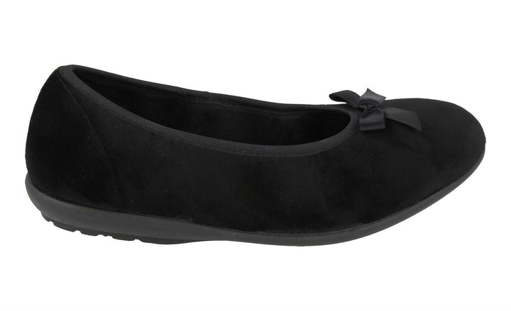 Womens Wide Fit DB Thetford Slippers in Black - Image 1