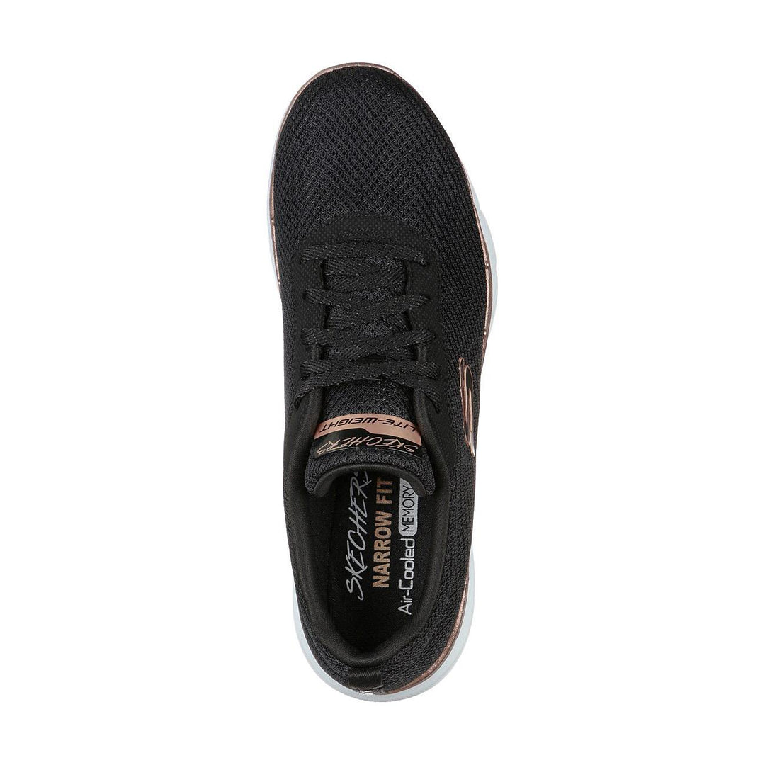 Womens Wide Fit Skechers Flex Appeal 3.0 - 13070 Walking Trainers in Black Rose Gold - Image 5