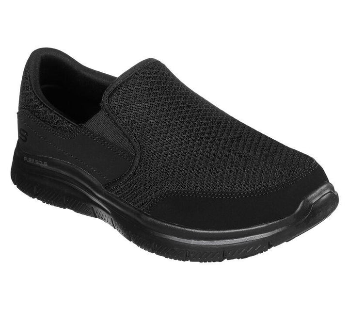 Mens Wide Fit Skechers Work Flex Advantage 77048 McAllen Slip On Walking Trainers in Black - Image 1