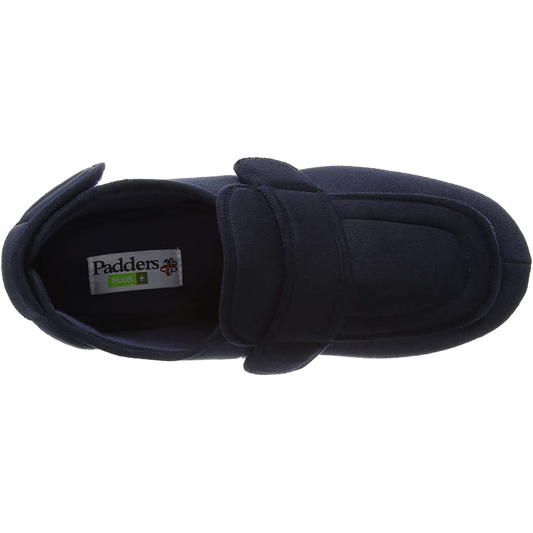 Mens Wide Fit Padders Wrap Slippers in Navy - Image 13