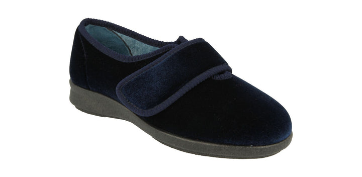 Womens Wide Fit DB Nellie Slippers in Black Stretch - Image 1