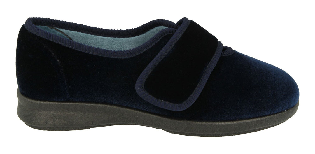 Womens Wide Fit DB Nellie Slippers in Black Stretch - Image 5