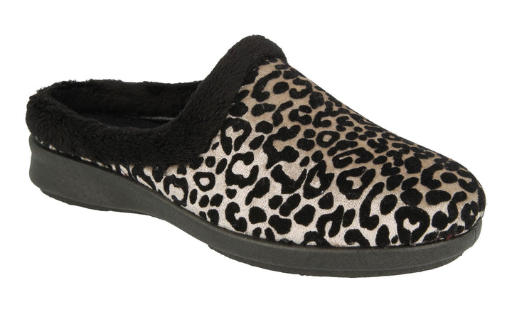 Womens Wide Fit DB Elveden Mule Slippers in Black - Image 1