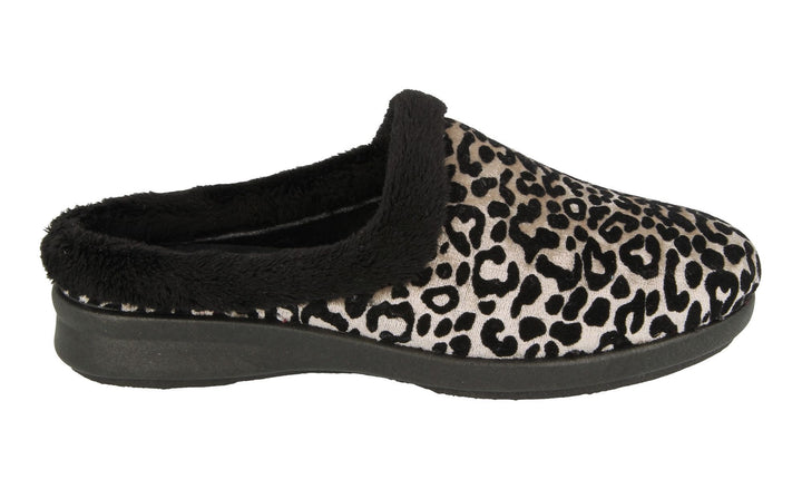 Womens Wide Fit DB Elveden Mule Slippers in Black - Image 1
