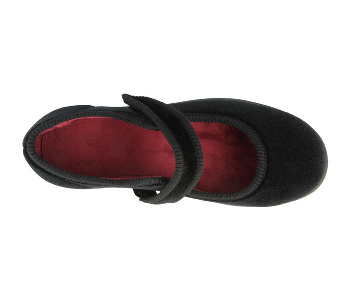 Womens Wide Fit DB Whitby Slippers in Black - Image 1