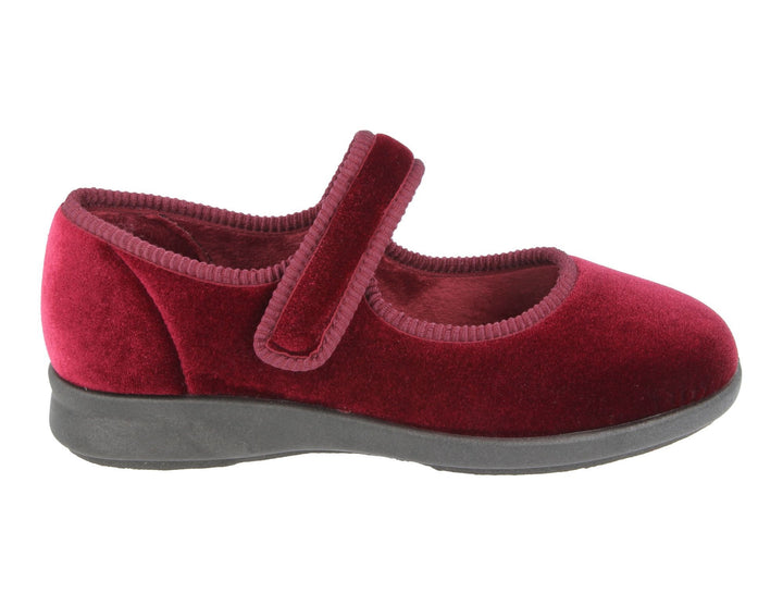 Womens Wide Fit DB Whitby Slippers in Black - Image 1